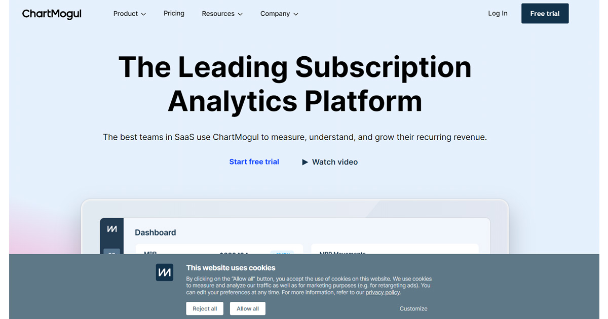 ChartMogul The Leading Subscription Analytics Platform