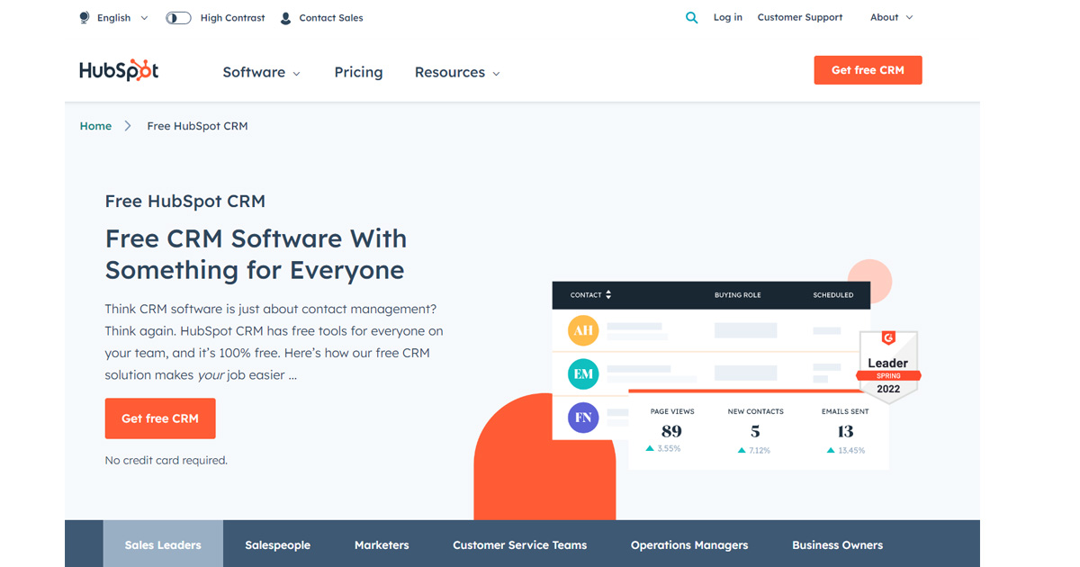 Free HubSpot CRM Software With Something for Everyone