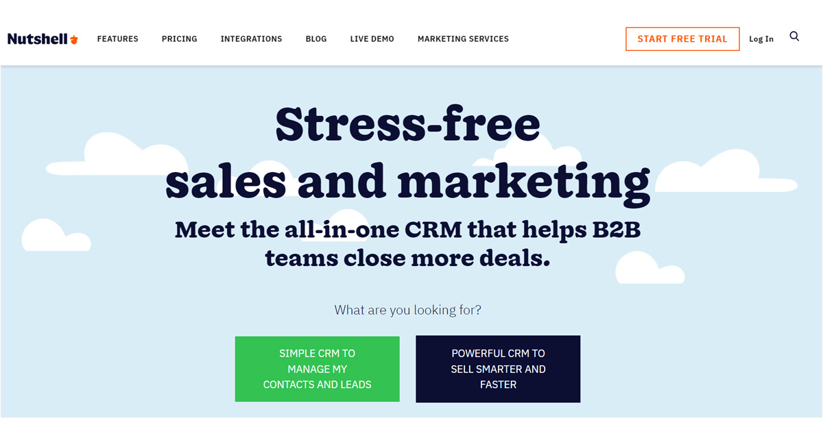 Nutshell CRM Stress-free sales and marketing