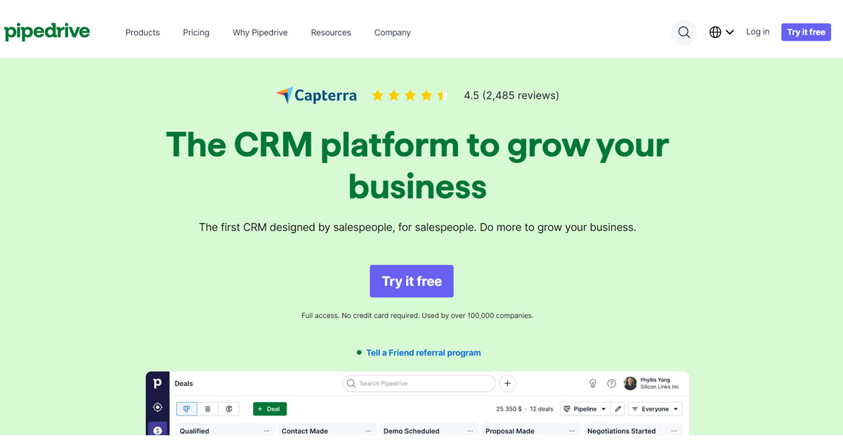 Pipedrive CRM Software Solution