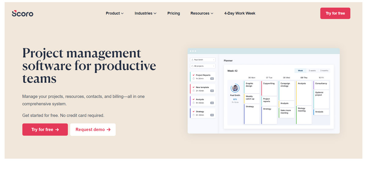 Scoro Project management software for productive teams