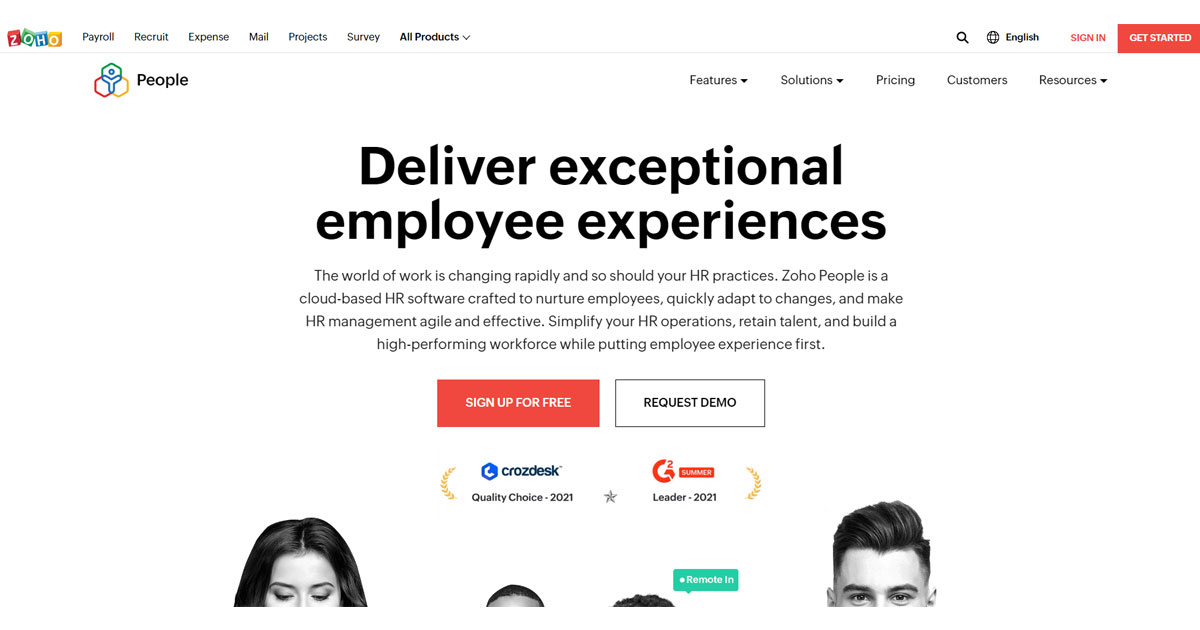 Zoho People Deliver exceptional employee experiences