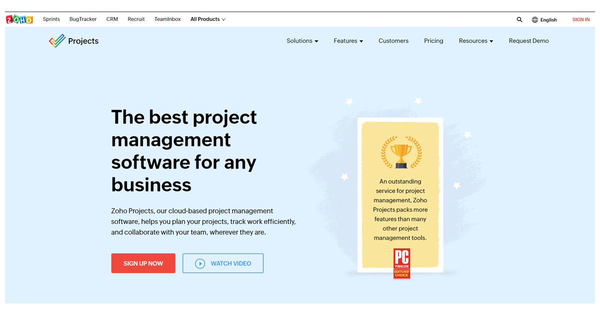 Zoho Projects cloud-based project management software